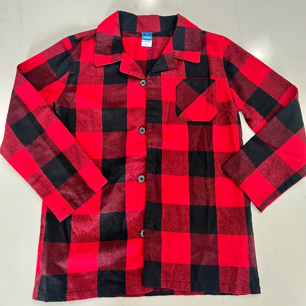 2 / $10 new Red and Black Buffalo Plaid Christmas holiday Button-Up Shirt 6T
